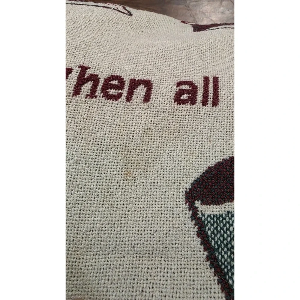 Vintage Christmas-Themed Woven Cotton Throw Blanket 47
